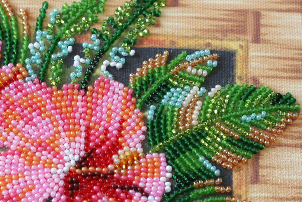 Bead Embroidery Kit Mid-sized bead embroidery kit Tanzanian flowers