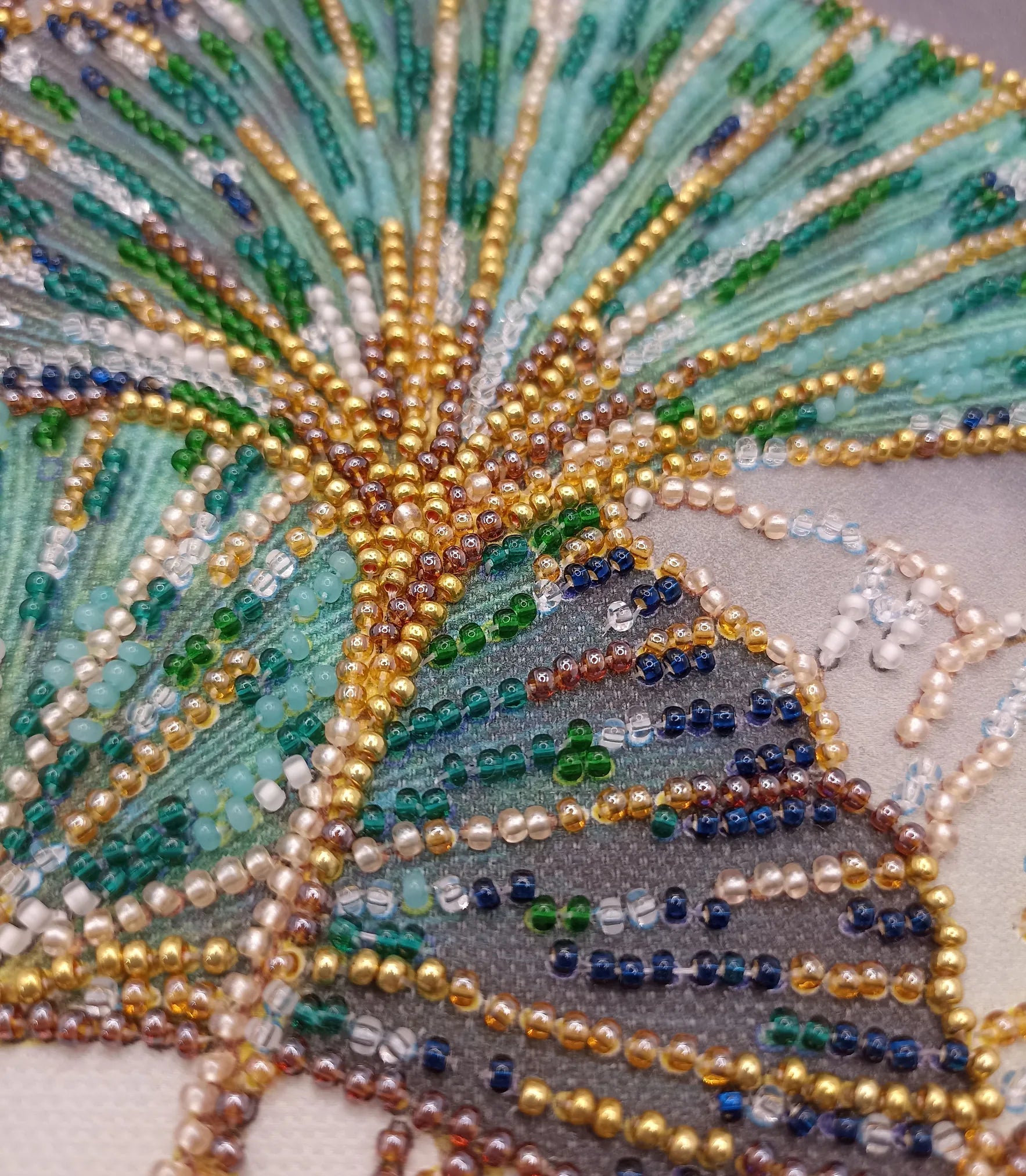 Bead Embroidery Kit Mid-sized bead embroidery kit Emerald leaves