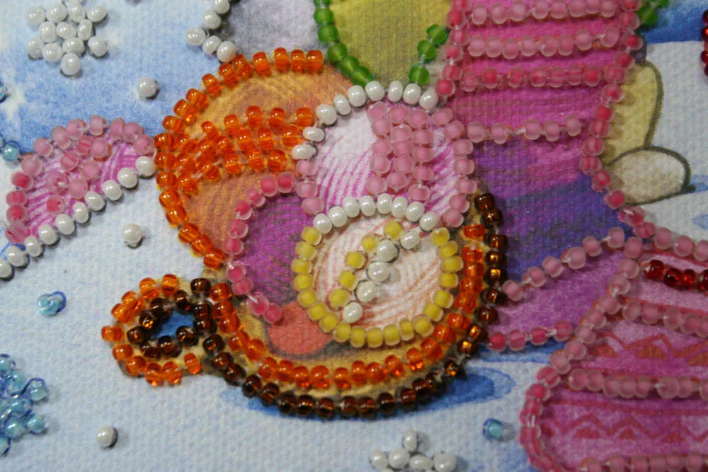 Bead Embroidery Kit Mini Bead embroidery kit Knitting bunnies