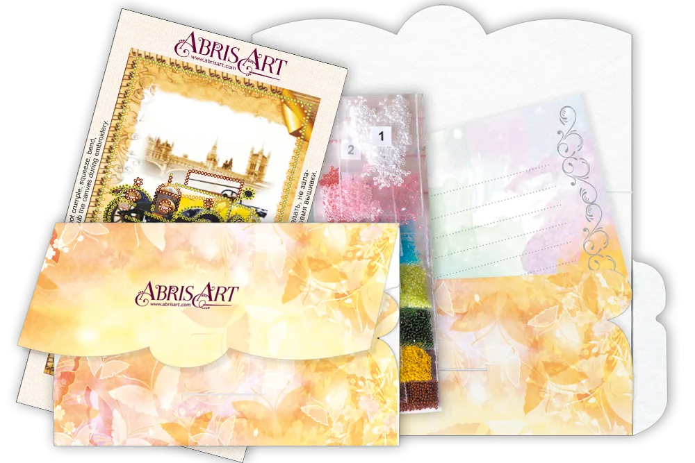 Postcards Bead Embroidery Kit Postcard-envelope for microbead embroidery London style