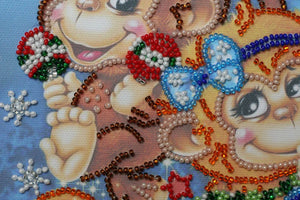 Bead Embroidery Kit Mini Bead embroidery kit Cheer monkeys