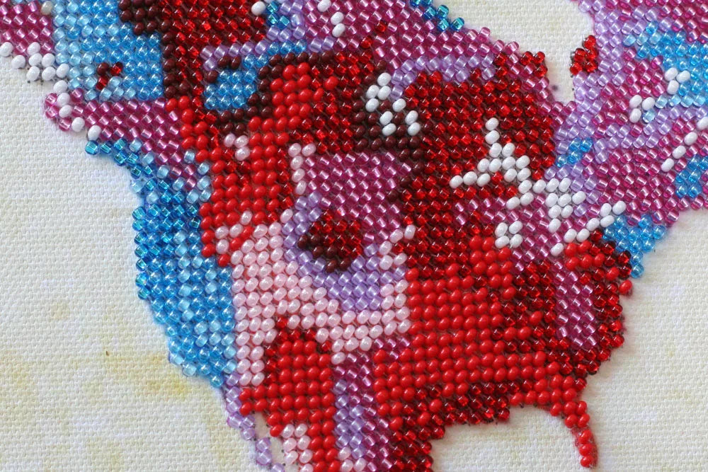 Bead Embroidery Kit Main Bead Embroidery Kit World map - 1