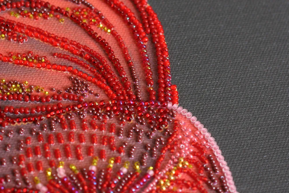 Bead Embroidery Kit Main Bead Embroidery Kit Red gold