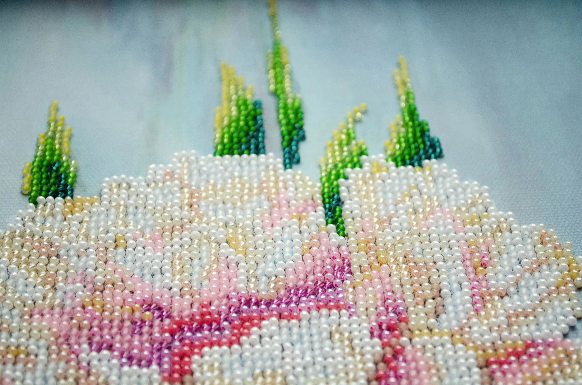 Bead Embroidery Kit Main Bead Embroidery Kit White peonies