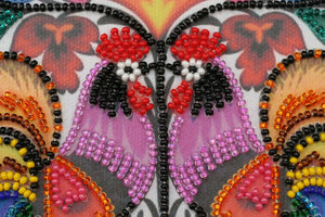 Bead Embroidery Kit Mini Bead embroidery kit Two cockerels