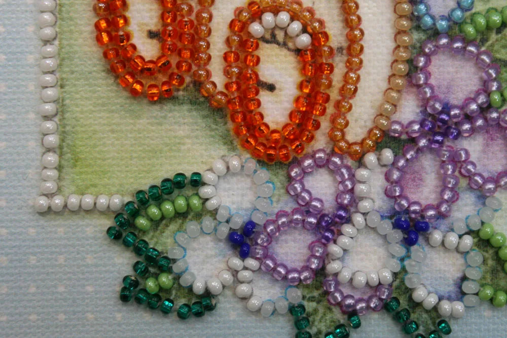 Postcards Bead Embroidery Kit Postcard bead embroidery kits Teddy bear - 2