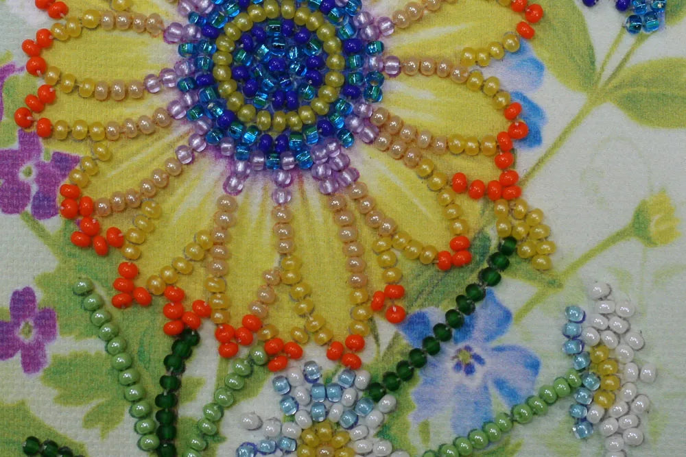 Postcards Bead Embroidery Kit Postcard bead embroidery kits Festive bunch of flowers
