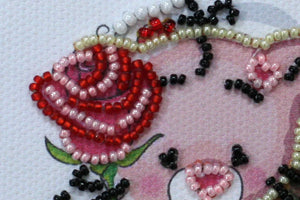 Magnets Bead Embroidery Kit Magnets Bead embroidery kit Cupcake and a rose