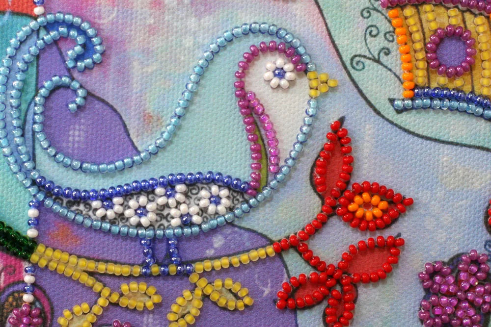 Bead Embroidery Kit Mini Bead embroidery kit Spring for birds