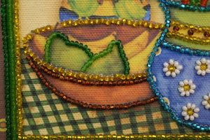 Bead Embroidery Kit Mini Bead embroidery kit Sunflower still life