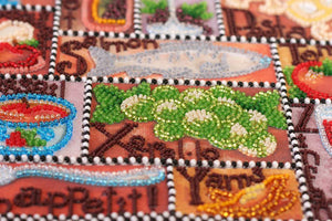 Bead Embroidery Kit Main Bead Embroidery Kit Gourmet alphabet