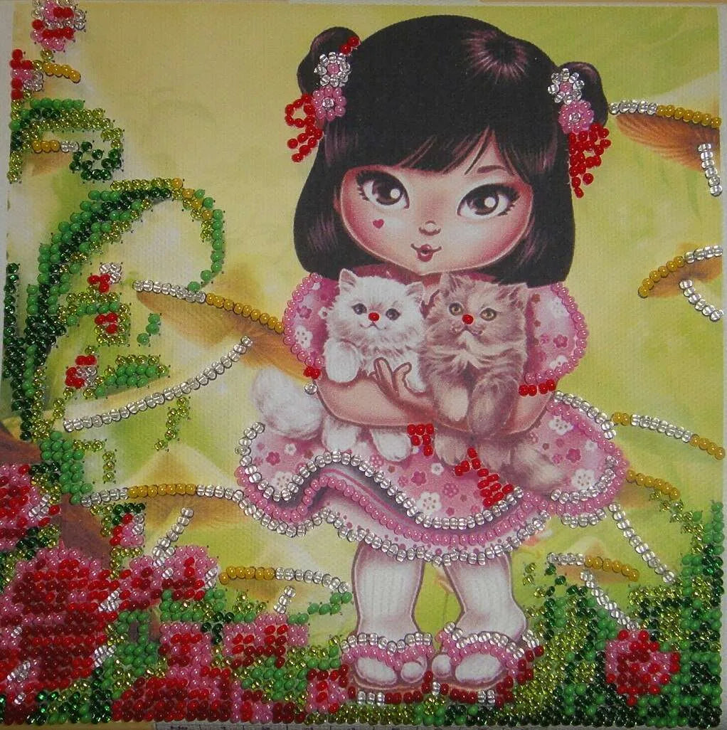 Bead Embroidery Kit Mini Bead embroidery kit Kitty