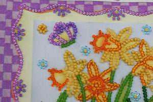 Bead Embroidery Kit Mini Bead embroidery kit Blooming daffodils