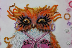 Bead Embroidery Kit Mini Bead embroidery kit Owl and coffee