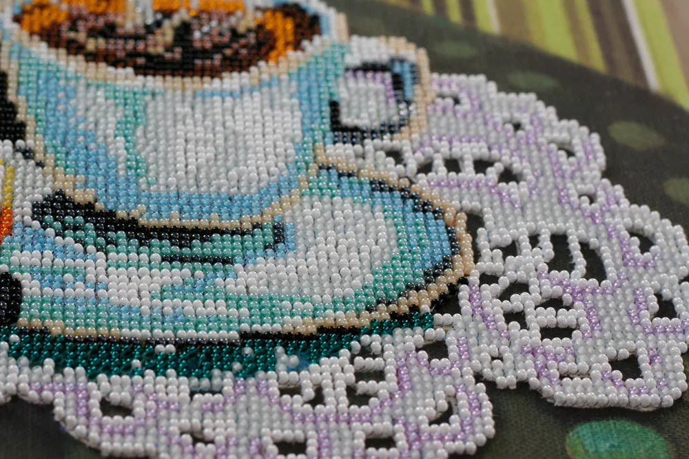 Bead Embroidery Kit Main Bead Embroidery Kit Coffee with lemon