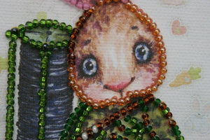 Postcards Bead Embroidery Kit Postcard bead embroidery kits Teddy hare - 1