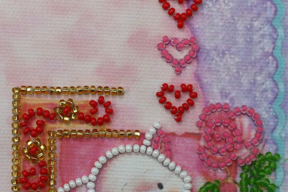 Postcards Bead Embroidery Kit Postcard Bead embroidery kit Pussycat