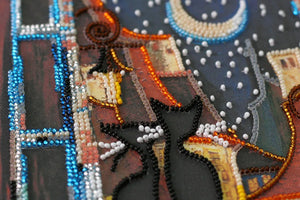 Bead Embroidery Kit Mid-sized bead embroidery kit Cats at window
