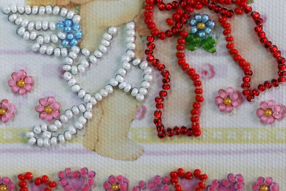 Postcards Bead Embroidery Kit Postcard Bead embroidery kit Mischievous cupid