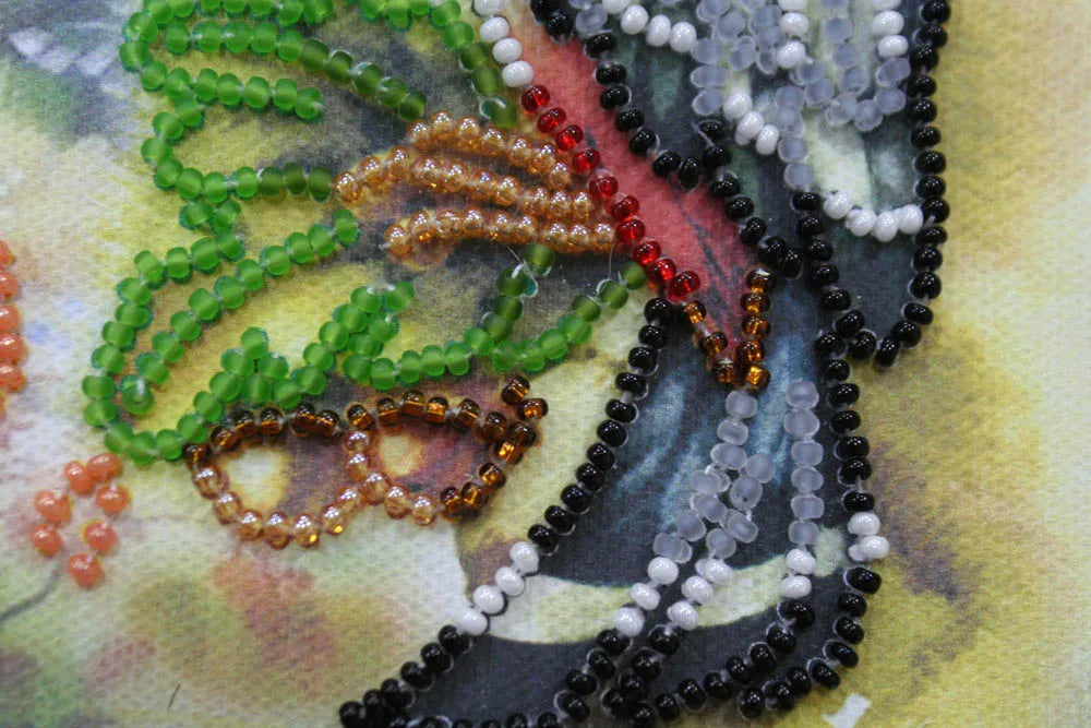 Bead Embroidery Kit On a oak