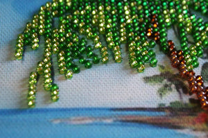 Bead Embroidery Kit Mini Bead embroidery kit Hut by the sea