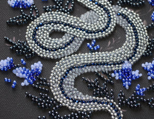 Bead Embroidery Kit Mini Bead embroidery kit Silver serpentine
