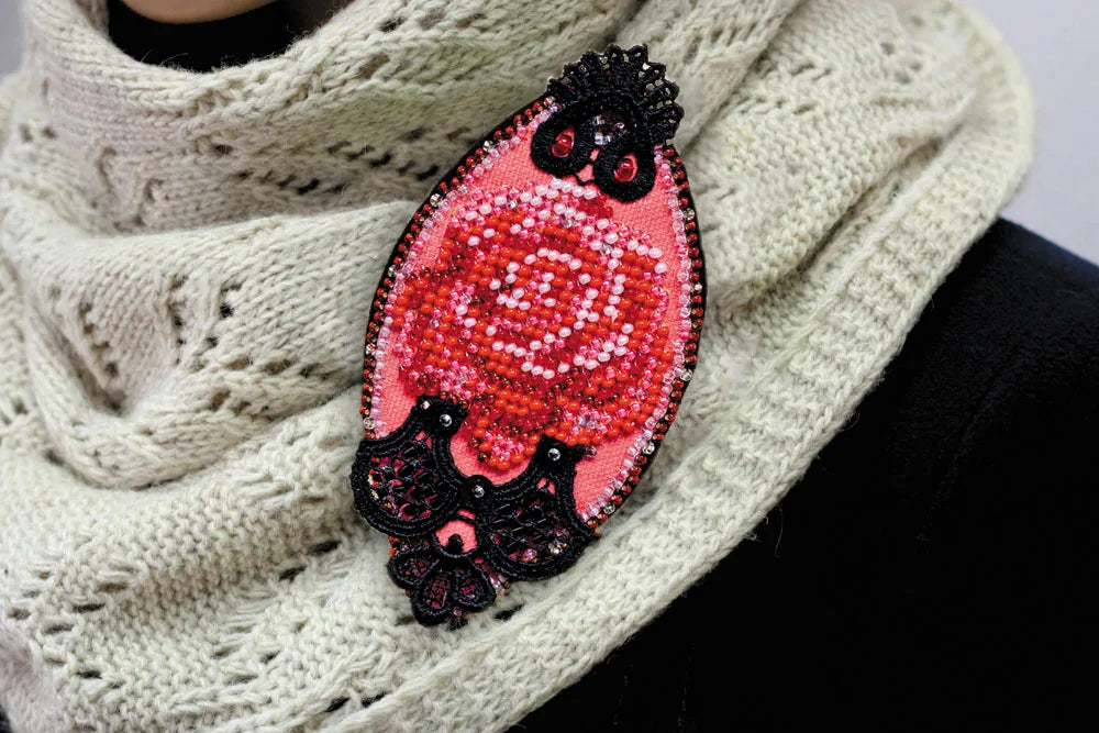Brooch Embroidery Kit Decoration Passion