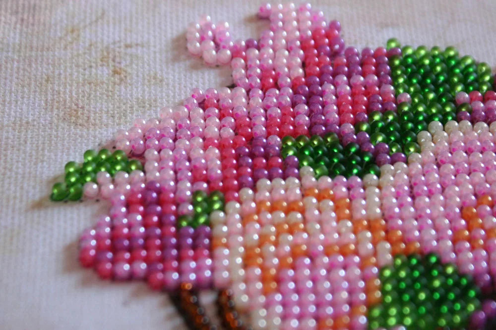 Bead Embroidery Kit Mini Bead embroidery kit Garden flowers