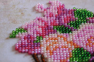 Bead Embroidery Kit Mini Bead embroidery kit Garden flowers