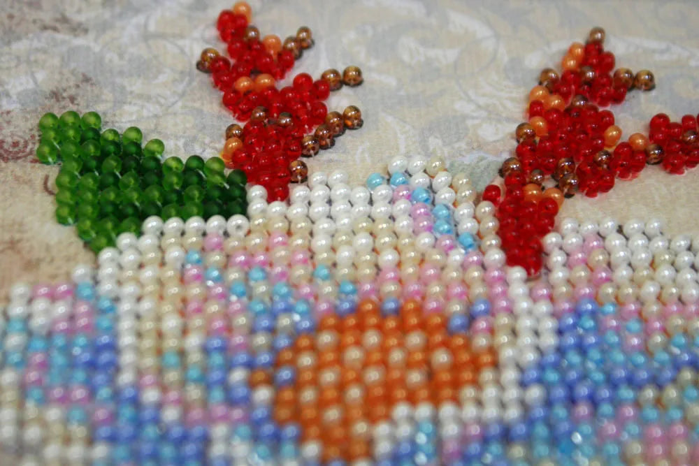 Bead Embroidery Kit Mini Bead embroidery kit White flower