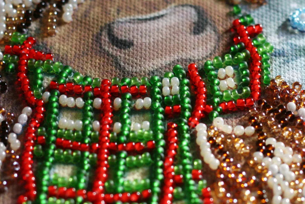 Bead Embroidery Kit Mini Bead embroidery kit Christmas goby