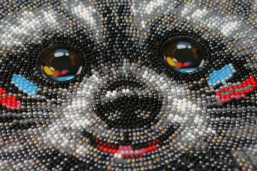 Bead Embroidery Kit Main Bead Embroidery Kit Raccoon wanted