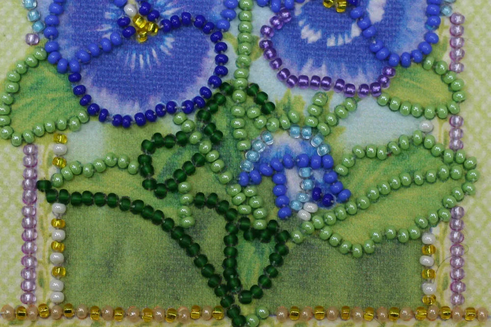 Postcards Bead Embroidery Kit Postcard bead embroidery kits Violet