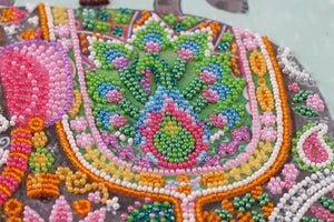 Bead Embroidery Kit Main Bead Embroidery Kit Three elephants for happiness