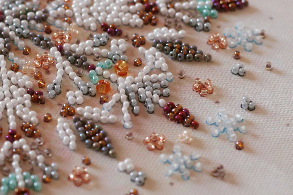 Bead Embroidery Kit Mid-sized bead embroidery kit Snowing