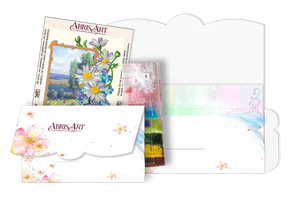 Postcards Bead Embroidery Kit Postcard-envelope for microbead embroidery Chamomile field