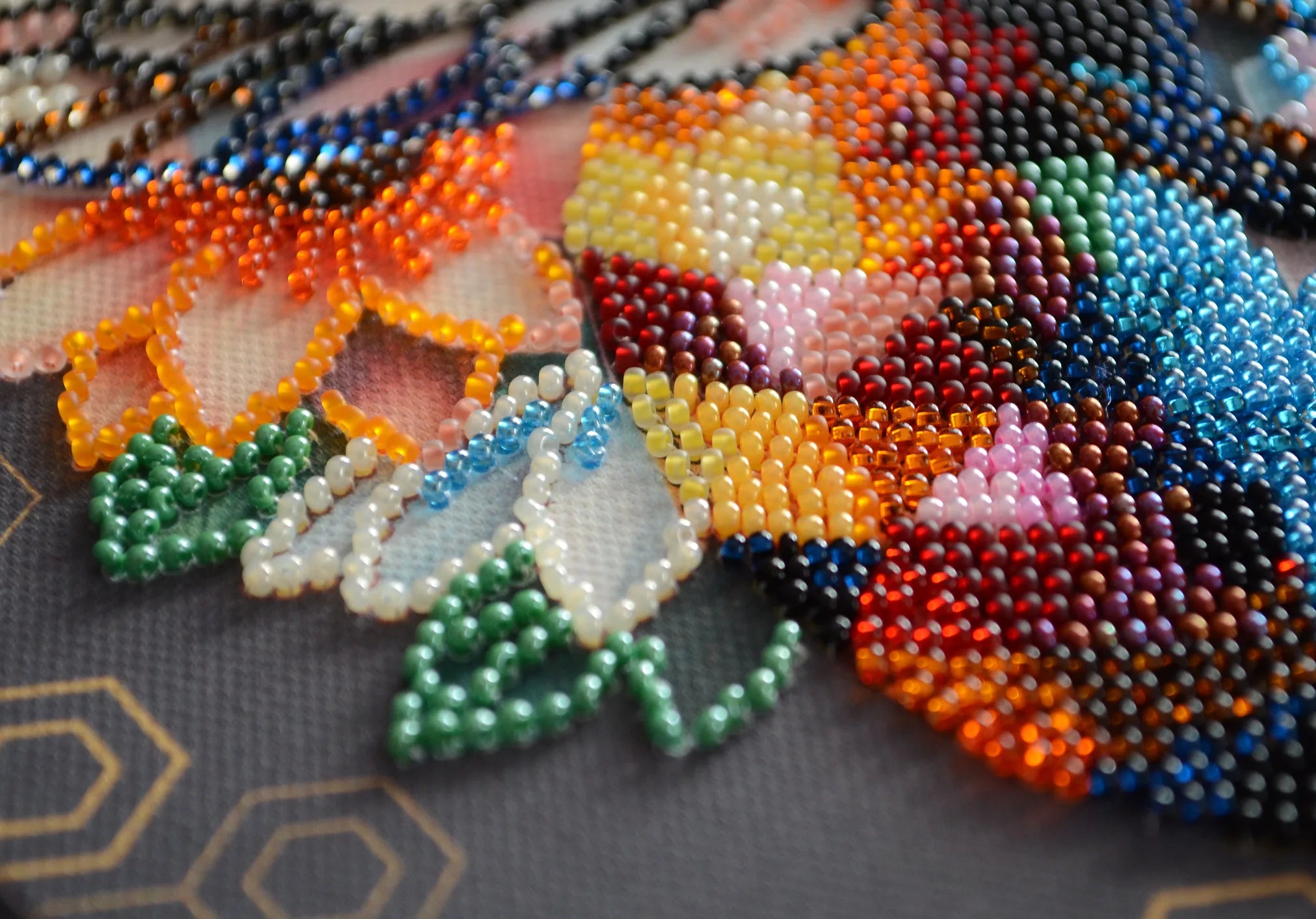 Bead Embroidery Kit Mid-sized bead embroidery kit Honey mosaic