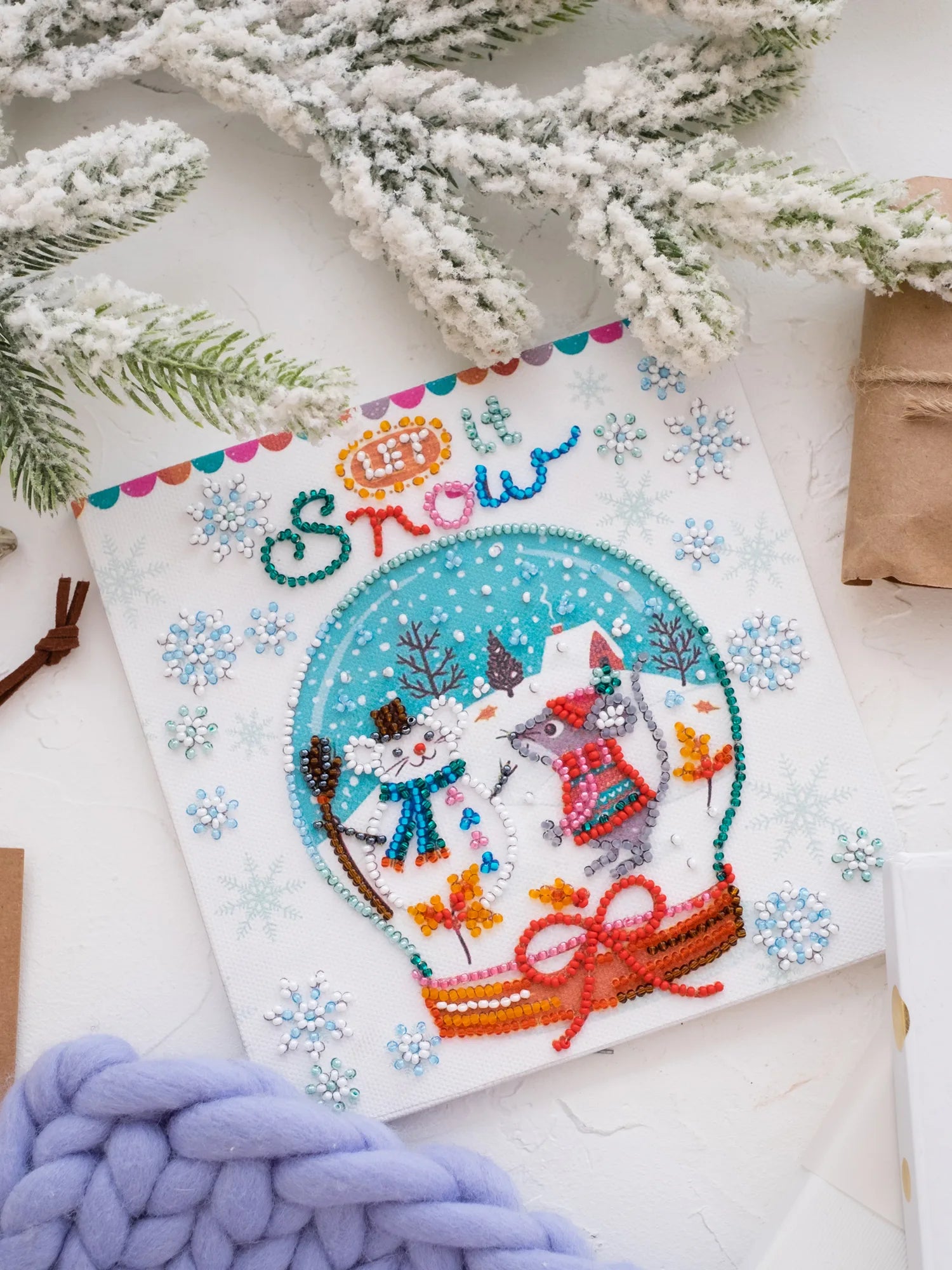 Bead Embroidery Kit Mini Bead embroidery kit Snowiness