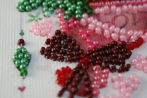 Pennant Bead Embroidery Kit Pennant-kit Bead Embroidery Bouquet with love