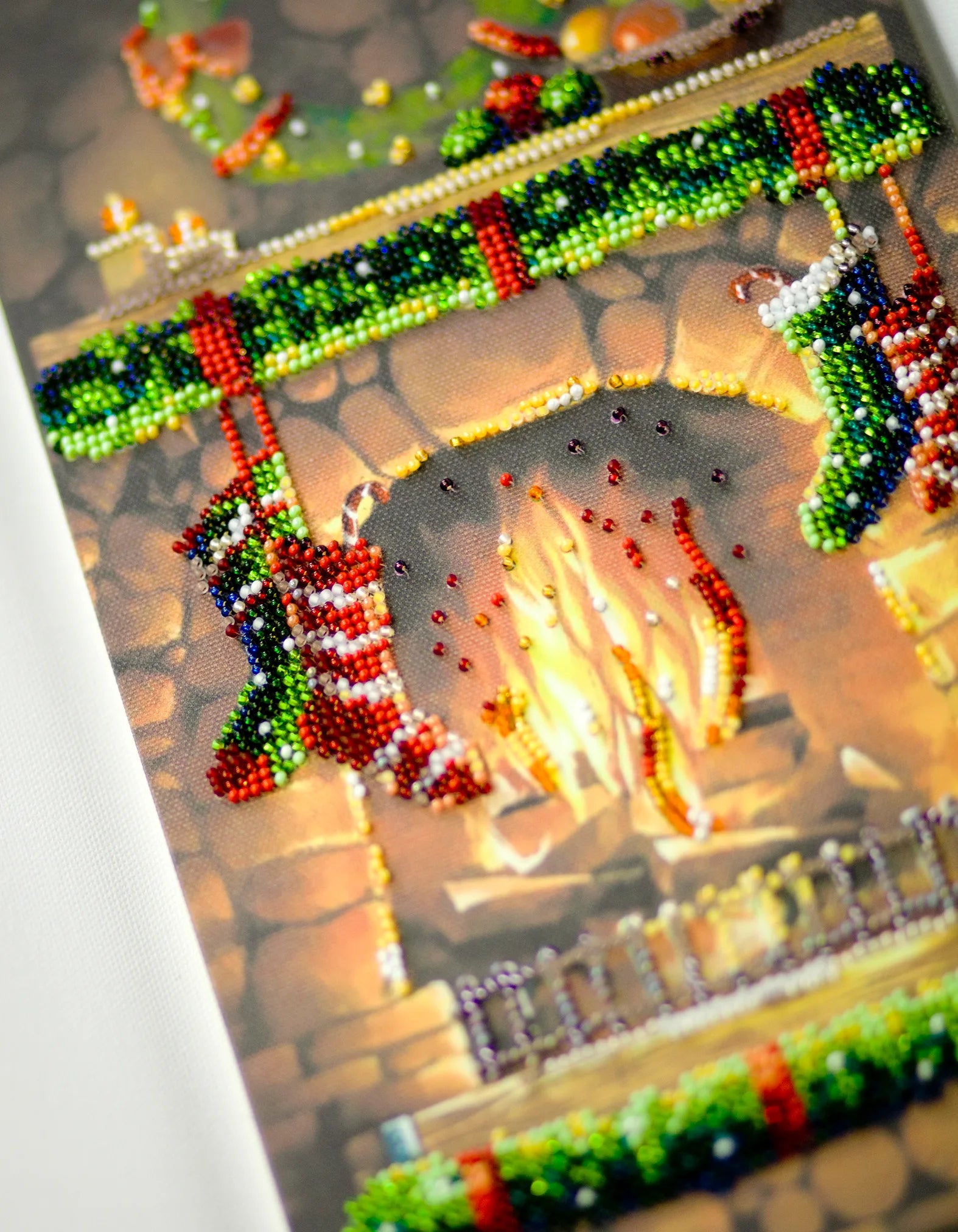 Bead Embroidery Kit Main Bead Embroidery Kit By the fireplace
