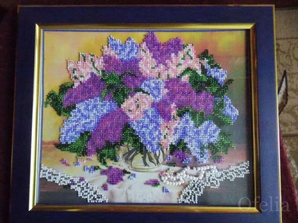 Bead Embroidery Kit Main Bead Embroidery Kit Lilacs