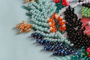 Bead Embroidery Kit Mini Bead embroidery kit Meow Christmas