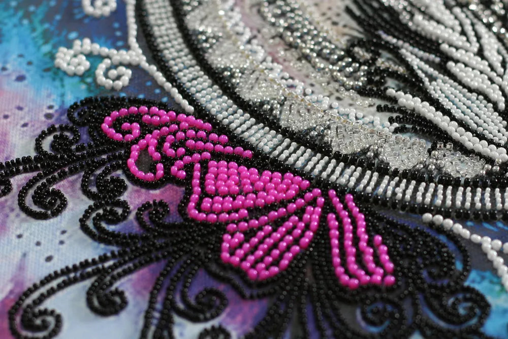 Bead Embroidery Kit Main Bead Embroidery Kit Mandala feather