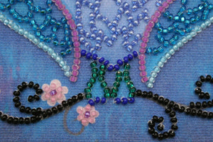 Bead Embroidery Kit Mini Bead embroidery kit Blue owl