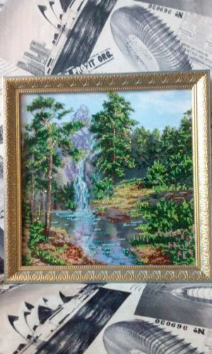 Bead Embroidery Kit Main Bead Embroidery Kit Mountain waterfall