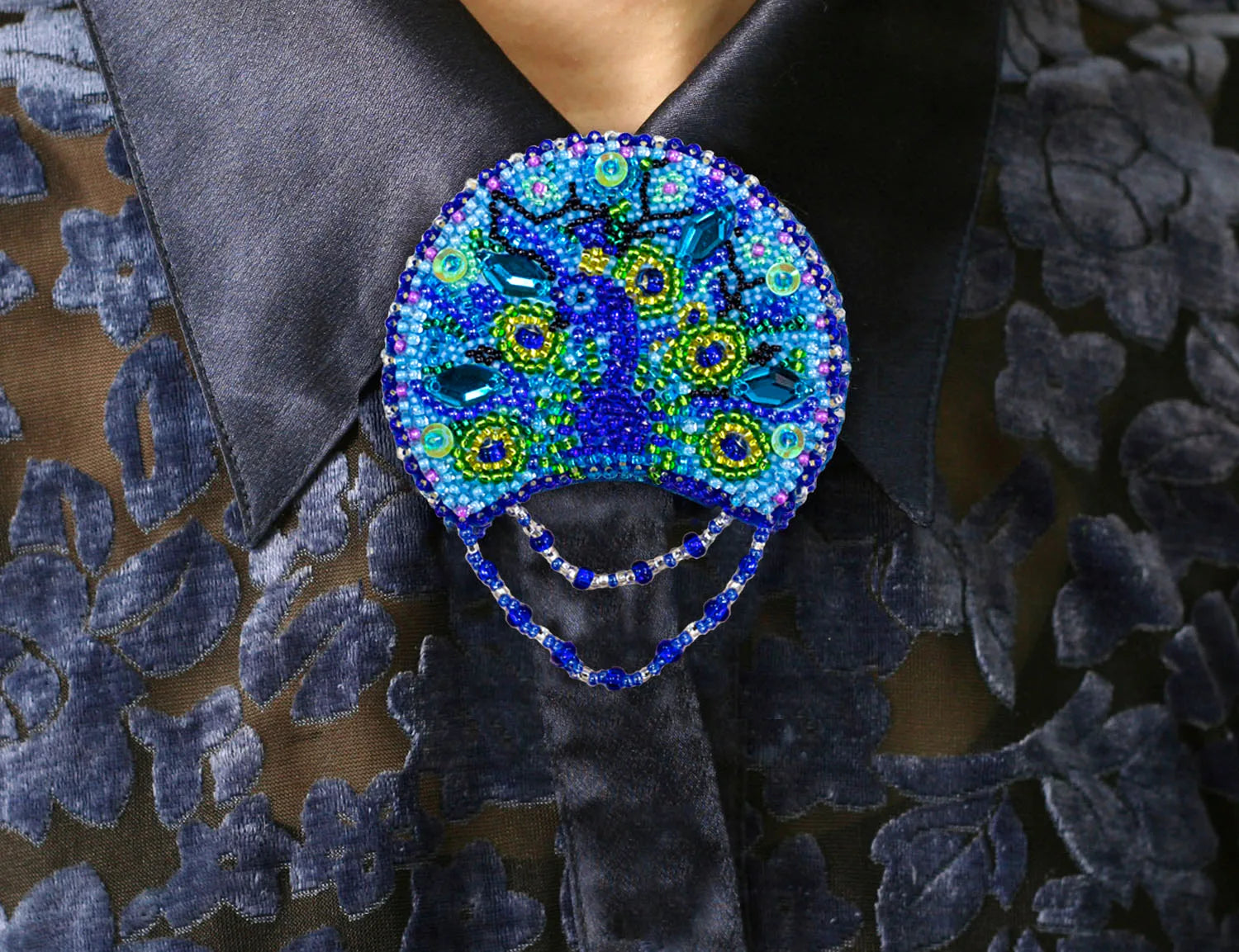 Brooch Embroidery Kit Decoration Peacock