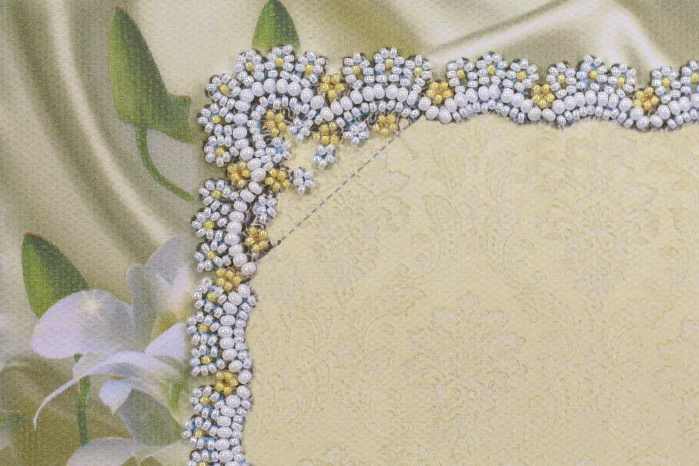 Photo Frame Bead Embroidery Kit Photo frame kit for bead embroidery Photo frame kit for bead embroidery "Delicate Lily of the valley"