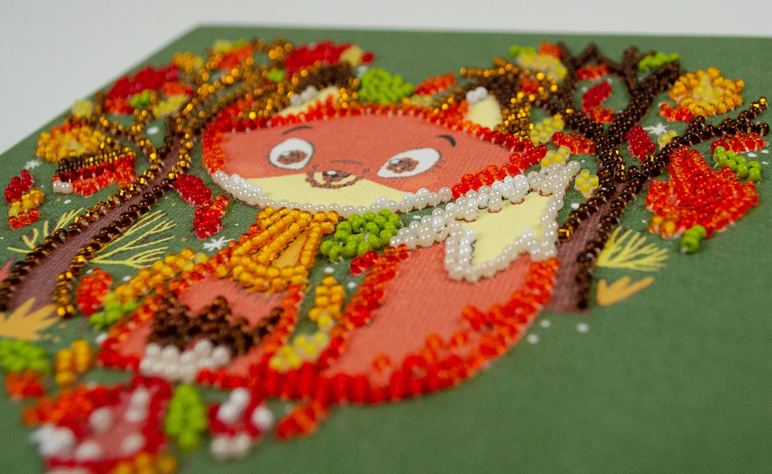 Bead Embroidery Kit Mini Bead embroidery kit Red fox