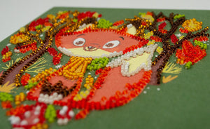 Bead Embroidery Kit Mini Bead embroidery kit Red fox