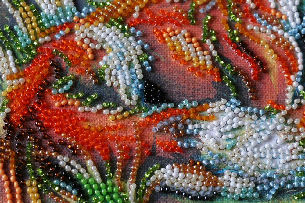 Bead Embroidery Kit Mid-sized bead embroidery kit Small foxes